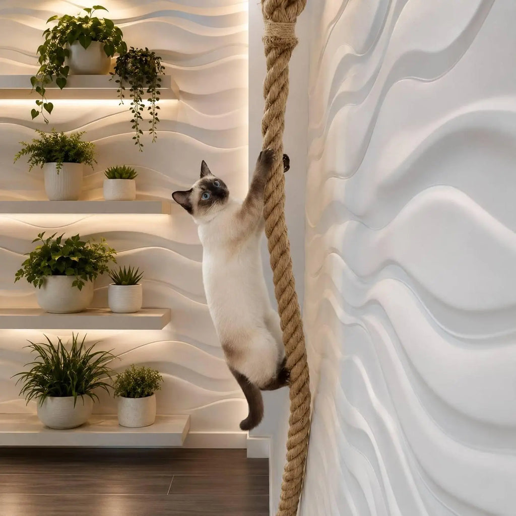 Wall-Mounted Cat Climbing Rope Tree CATNADA