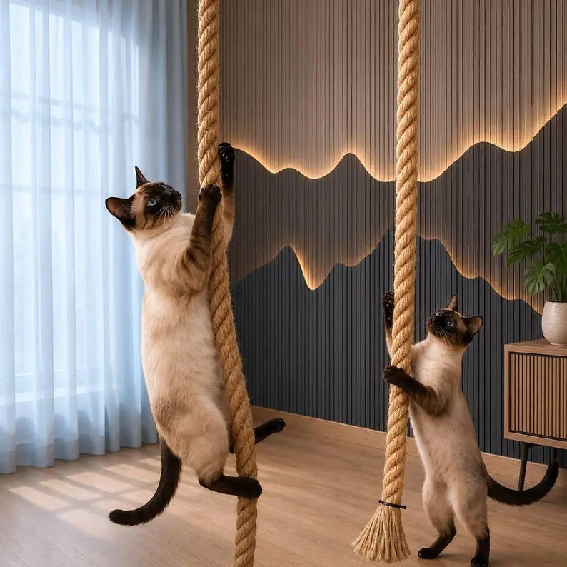 Wall-Mounted Cat Climbing Rope Tree CATNADA